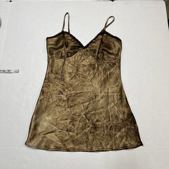 Y2K Xhiliration Top S Brown Satin Babydoll Beaded Fairy‎ Whimsy Hippie Ethereal - Picture 4 of 11